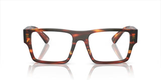 Prada PR A08V men Havana Geometric Eyeglasses
