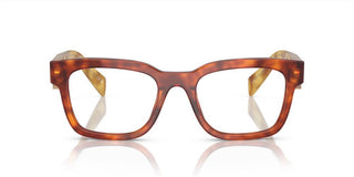 Prada PR A10V men Havana Squared Eyeglasses