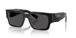 Prada PR B17S men Black Rectangle Sunglasses