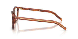 Prada PR C04V men Brown Geometric Eyeglasses