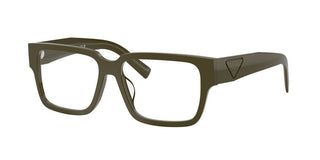 Prada PR D10VD men Green Squared Eyeglasses