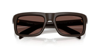 Prada PR D11S men Brown Rectangle Sunglasses