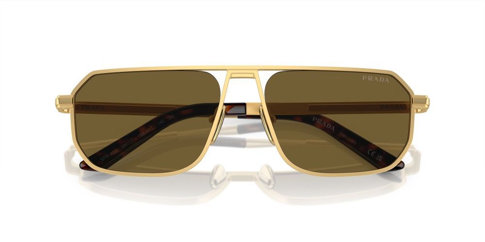 Prada PR A53S men Gold Geometric Sunglasses – Otticanet USA