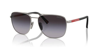Prada Linea Rossa PS 54ZS men Ruthenium Oval Sunglasses
