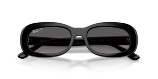 Ray-ban Rb 2221 Women Black Oval Sunglasses