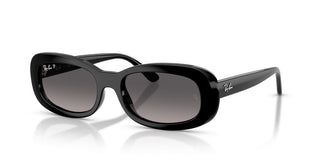 Ray-ban Rb 2221 Women Black Oval Sunglasses
