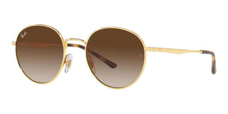 Ray-Ban RB 3681 unisex Gold Round Sunglasses