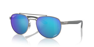 Ray-ban Rb 3736ch Unisex Ruthenium Pilot Sunglasses