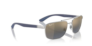 Ray-ban Rb 3737ch Unisex Silver Squared Sunglasses