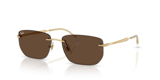 Ray-Ban RB 3768 unisex Gold Rectangle Sunglasses