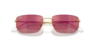 Ray-Ban RB 3768 unisex Gold Rectangle Sunglasses