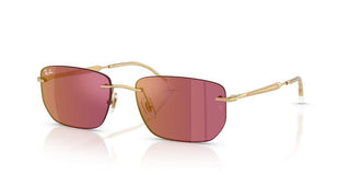 Ray-Ban RB 3768 unisex Gold Rectangle Sunglasses