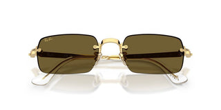Ray-ban Rb 3928 Unisex Gold Rectangle Sunglasses