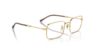 Ray-ban Rx 6520 Unisex Gold Squared Eyeglasses