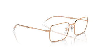 Ray-ban Rx 6520 Unisex Rose Gold Squared Eyeglasses