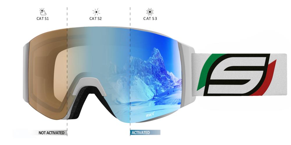 salice ski goggles Salice 105 Otg Fotochromic Ski Goggles White DA RWX /CAT1-3