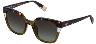 Furla SFU401 unisex Green Geometric Sunglasses