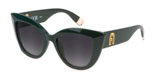 Furla Sfu711 Unisex Green Cat Eye Sunglasses