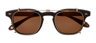 Garrett Leight Sherwood Clip Unisex Gold Squared Eyeglasses