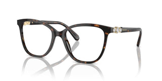 Swarovski Sk2020 Women Havana Squared Eyeglasses