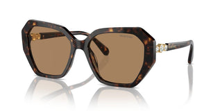 Swarovski Sk6017 Women Havana Geometric Sunglasses