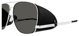 Saint Laurent SL 653 LEON LEATHER SPOILER men Silver Pilot Sunglasses