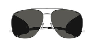 Saint Laurent SL 653 LEON LEATHER SPOILER men Silver Pilot Sunglasses