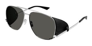 Saint Laurent SL 653 LEON LEATHER SPOILER men Silver Pilot Sunglasses
