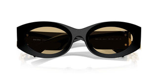 Miu Miu Smu 11ws Women Black Oval Sunglasses