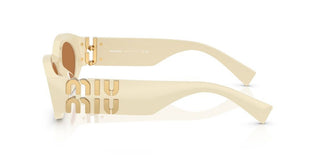Miu Miu Smu 11ws Women White Oval Sunglasses