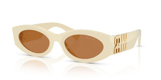 Miu Miu Smu 11ws Women White Oval Sunglasses