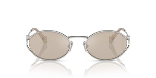 Miu Miu Smu 52ys Women Silver Round Sunglasses