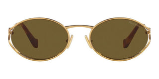 Miu Miu SMU 52YS women Gold Round Sunglasses