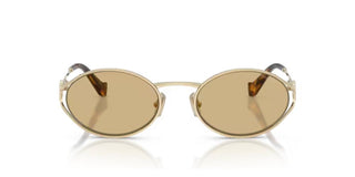 Miu Miu SMU 52YS women Gold Round Sunglasses