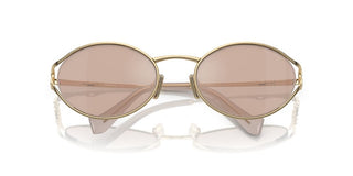 Miu Miu Smu 52ys Women Gold Round Sunglasses