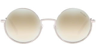 Miu Miu SMU 69U women Silver Round Sunglasses