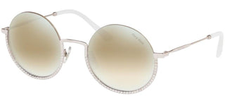 Miu Miu SMU 69U women Silver Round Sunglasses