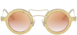 Miu Miu SPECIAL PROJECT SMU 02V women Gold Round Sunglasses