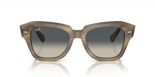 Ray-ban State Street Rb 2186 Unisex Green Squared Sunglasses