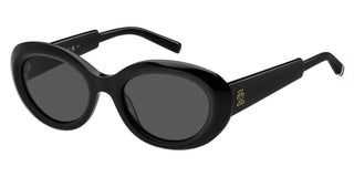 Tommy Hilfiger Th 2207/s Women Black Oval Sunglasses