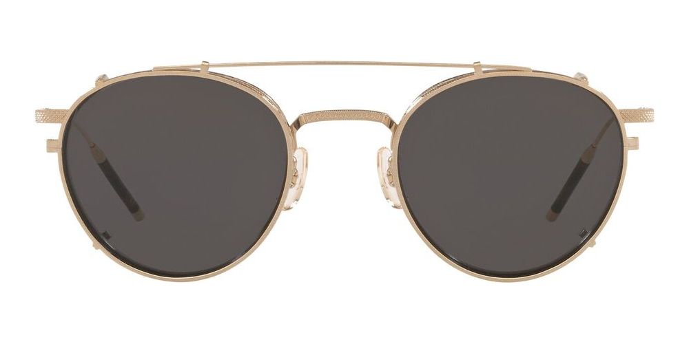 Oliver Peoples Tk-1 Clip Ov 1274tc Unisex Gold Round Eyeglasses