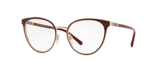 Burberry TUBULAR CHECK BE 1324 women Red Cat Eye Eyeglasses