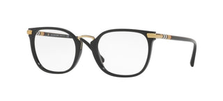 Burberry Tubular Check Be 2269 Women Black Geometric Eyeglasses