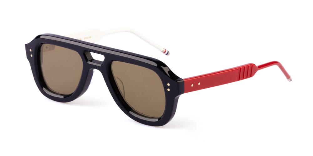 【送料&関税込】Thom Browne UES933A/G0002 Sunglasses - Unise Thom Browne UES933A-G0002 unisex Blue Pilot Sunglasses
