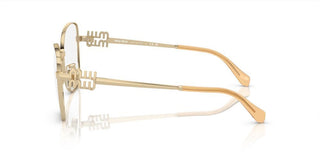 Miu Miu Vmu 50xv Women Gold Geometric Eyeglasses