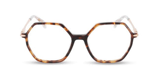 Police Vplr13 Unisex Havana Geometric Eyeglasses