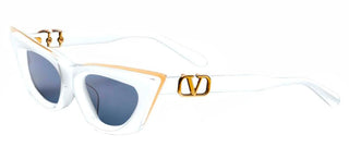 Valentino V - GOLDCUT - I women White Cat Eye Sunglasses