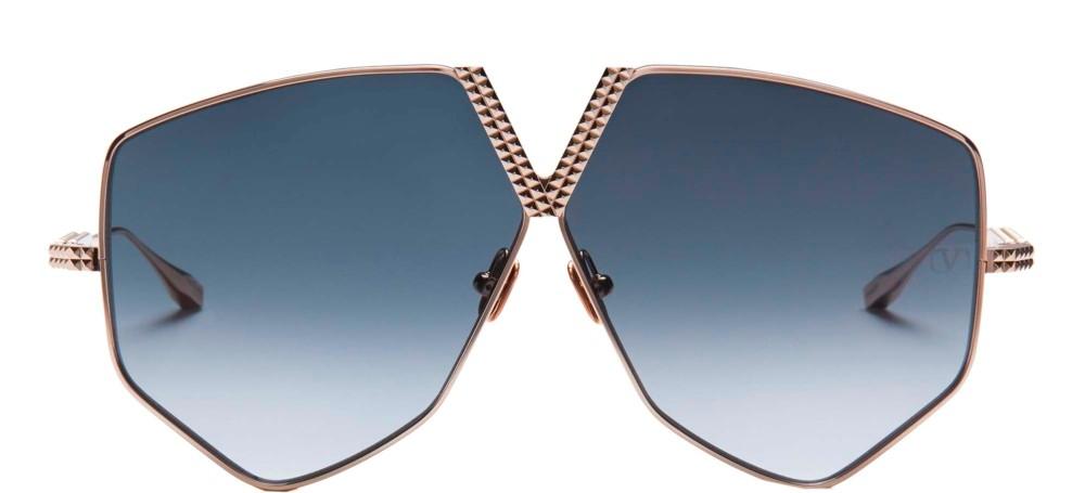 Valentino V HEXAGON unisex Gold Geometric Sunglasses – Otticanet USA